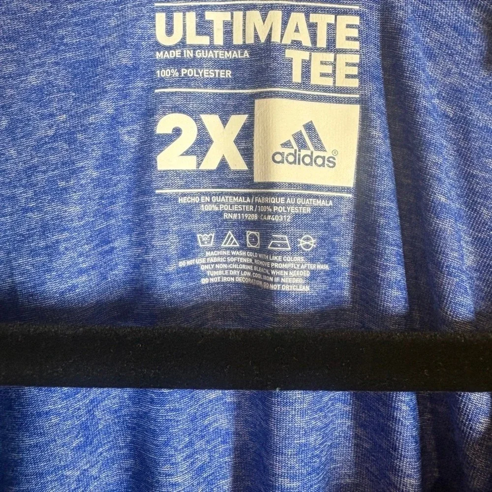 Adidas Mens Kansas Jayhawks KU Ultimate Tee 1/4 Zip Pullover Blue 2XL Activewear